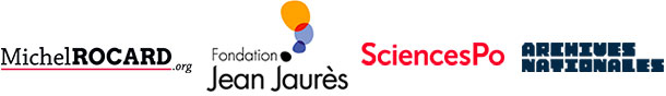 logos : MochelRocard.org ; Fondation Jean Jaurès ; Sciences Po et Archives nationales