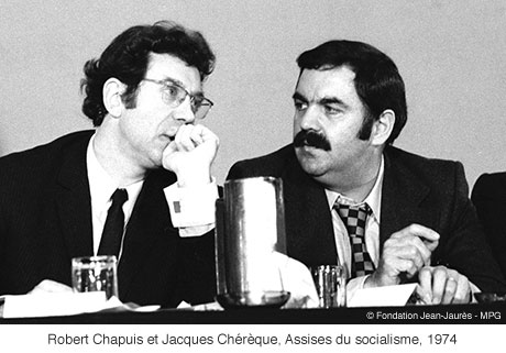 Robert Chapuis et Jacques Chérèque, Assises du socialisme, 1974. © Fondation Jean-Jaurès - MPG