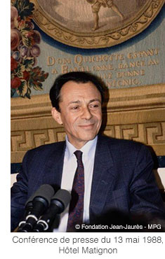 Conférence de presse du 13 mai 1988, Hôtel Matignon. © Fondation Jean-Jaurès - MPG